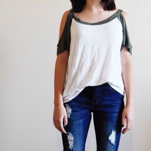 Charlotte Russe Shoulder-Cutout Top